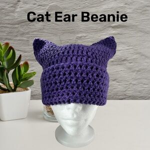 Crocheted Cat Ear Beanie - Warm, Adorable, and Handmade with Love
